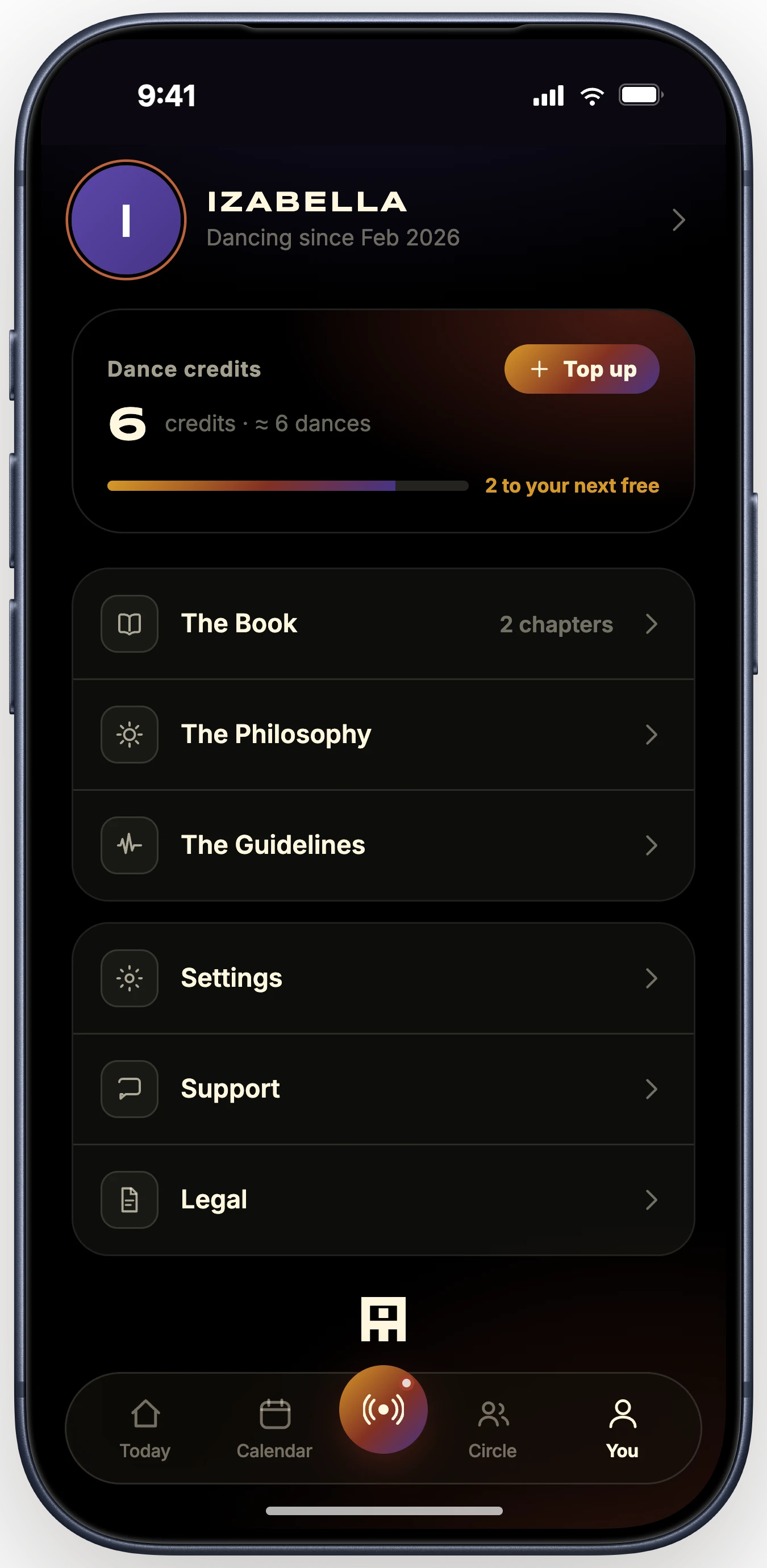 Your own page: how long you have been dancing, the credits you hold, and the writing that comes with it.